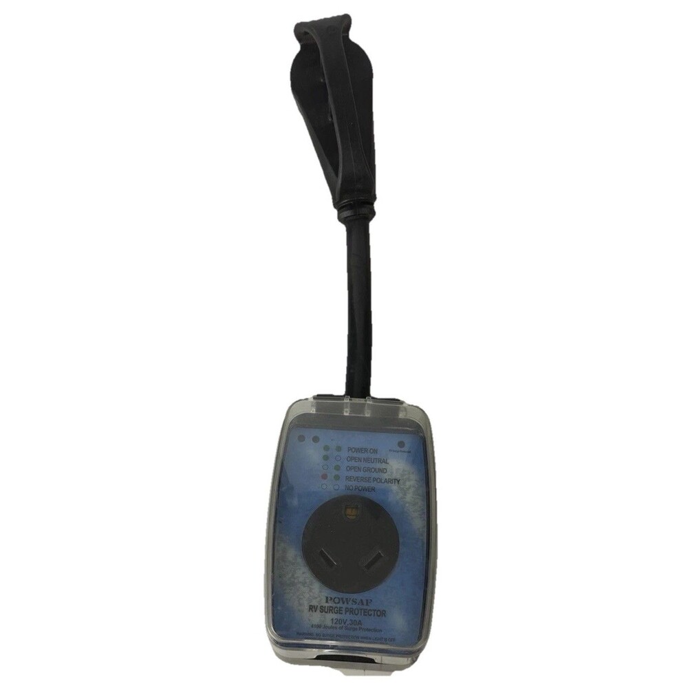 POWSAF 30 Amp RV Surge Protector 4100 Joules 120V RV30A05-1F Circuit Analyzer